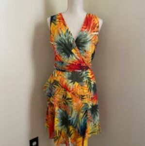 EUC ALEX MARIE TROPICAL FLOW DRESS